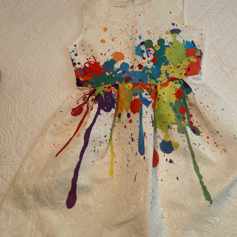 Colorful Splatter Print Dress